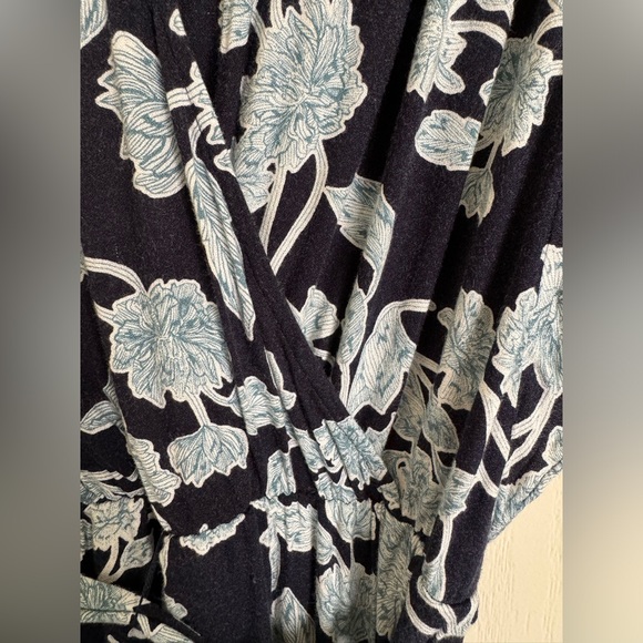 Splendid Navy Green Floral Dress in Rayon Crepon S - Picture 4 of 5